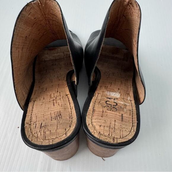 Luca Lane Hilaire leather upper stacked heel peep toe slipon shoes black size 10 - Picture 8 of 12